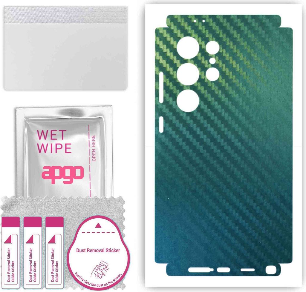 apgo Rückseite + Seiten Schutzfolie, Skin, kompatibel mit Samsung Galaxy S24 Ultra, Hinten Displayschutzfolie aus Vinylfolie, kratzfest, einfache ...