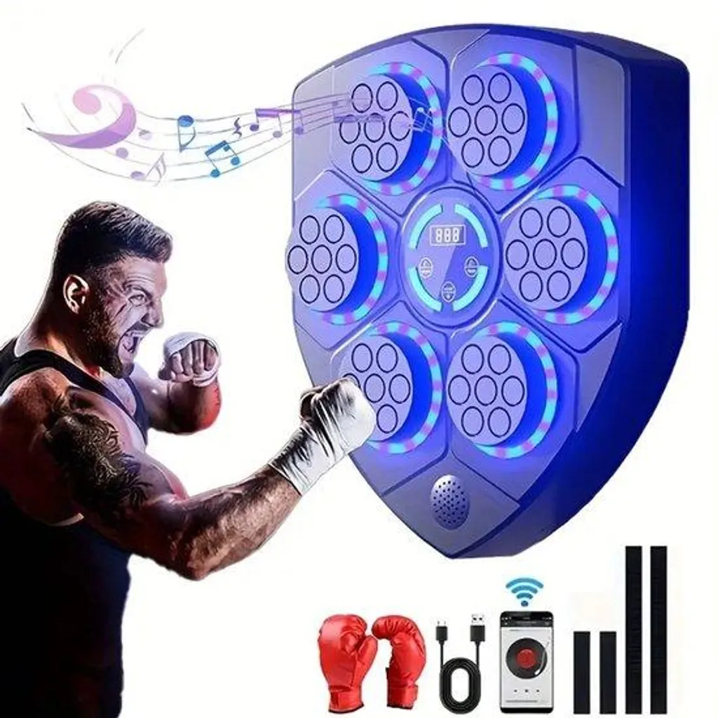 Cible de Boxe Électronique Intelligente avec Musique et Gants de Protection
