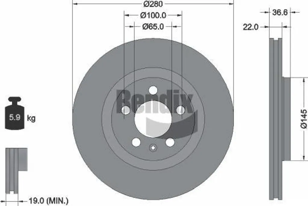 Disque de Frein Avant pour Golf 4 et Audi A3 - Remplacement Type Origine OE