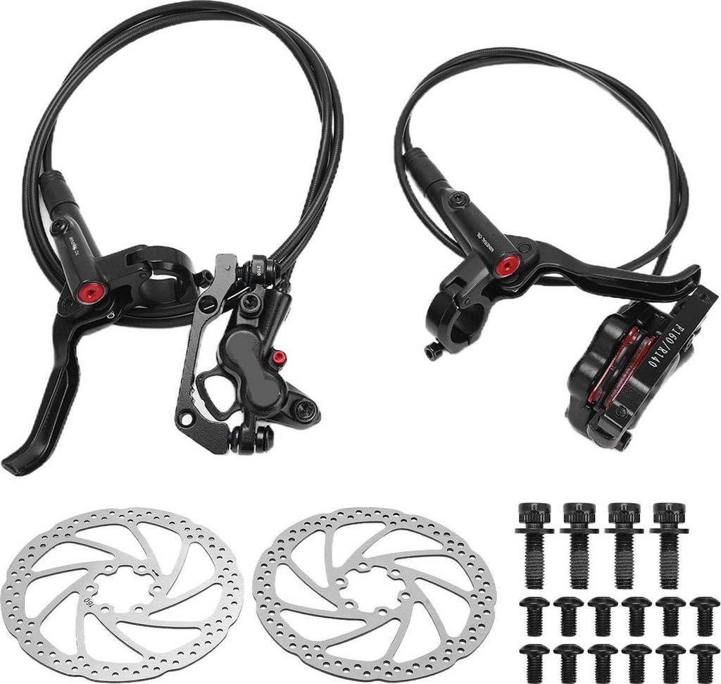 Meroca M4 MTB Öldruckscheibenbremsen Kit MT420 vordere hintere Bremssattel 4 Kolben mit 1 Paar 160 -mm -Bremsrotor