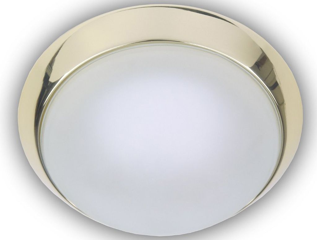 Niermann E27 Deckenleuchte satiniert Glas Klarrand, Messing Produktbild 