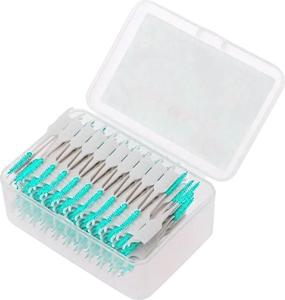 200 doppelköpfigen weichen silikon interdentalbürste interdentalbürste dental Stange zahnstocher interdentalbürste
