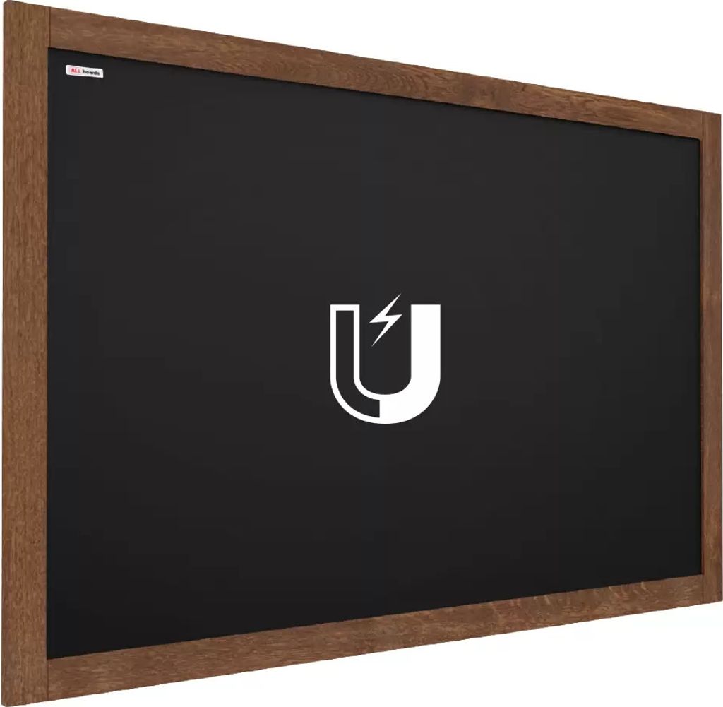 Schwarze magnetische Kreidetafel mit Holzrahmen 100x80cm Produktbild 