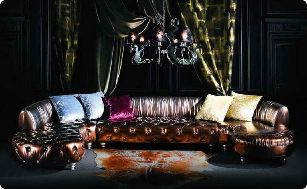 VIP Gold Designer Chesterfield Couch U Form Wohnlandschaft Polster Ecksofa Neu