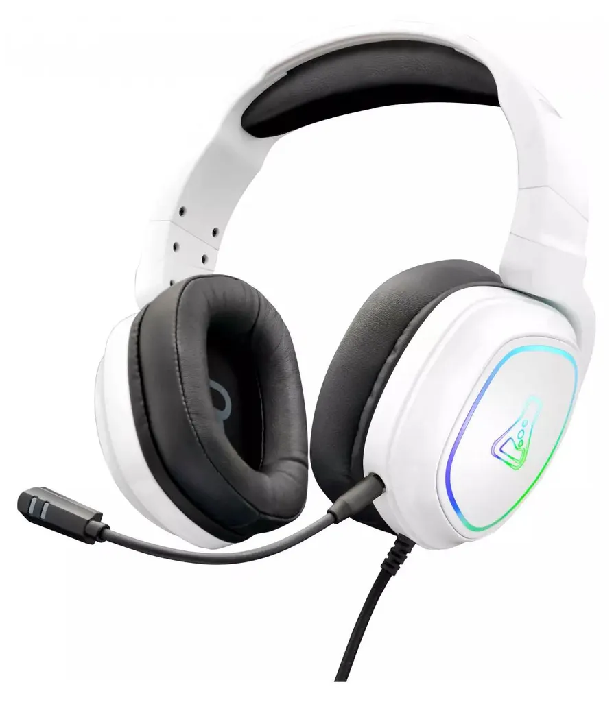Casque Gamer Filaire avec Rétroéclairage RGB et Micro Amovible Blanc G-Lab