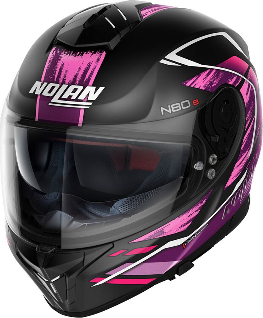 Nolan N80-8 Thunderbolt N-Com Helm, schwarz matt/pink, XS (55)