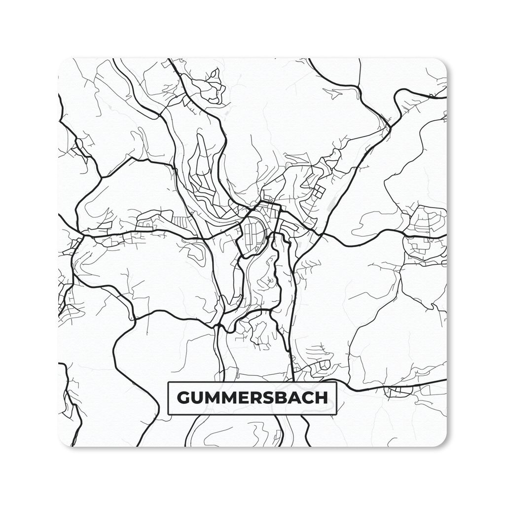 MuchoWow Mauspad Mousepad Karte - Gummersbach - Stadtplan 30x30 cm - Mousepads - Maus Mat - Pad - Mausunterlage - Gaming