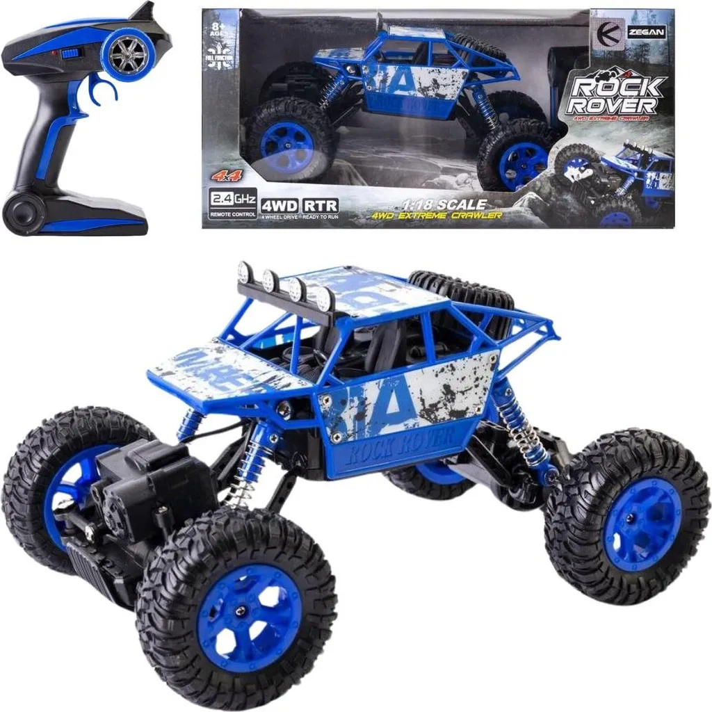 Camion monstre télécommandé bleu pour enfants et adultes tout-terrain