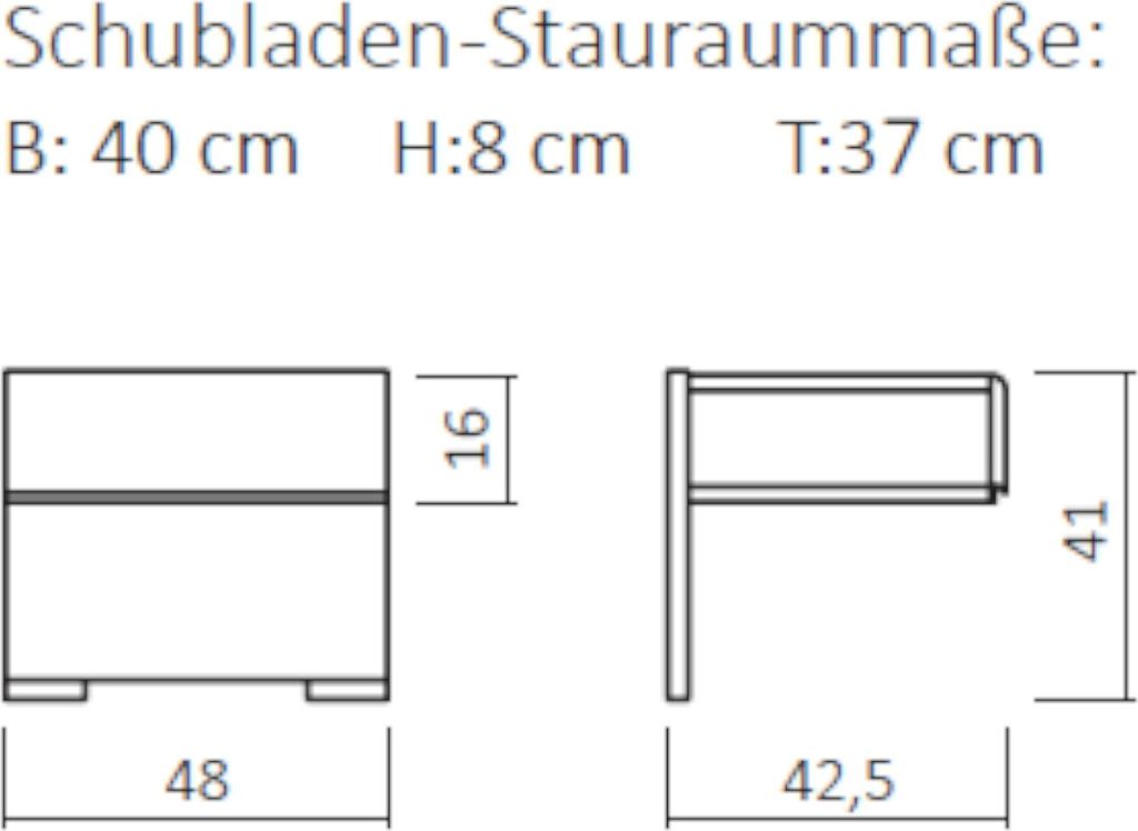 Dico Kernbuche/Buche oder Wildeiche Massivholz Nachttisch, Anstecktisch Expanse