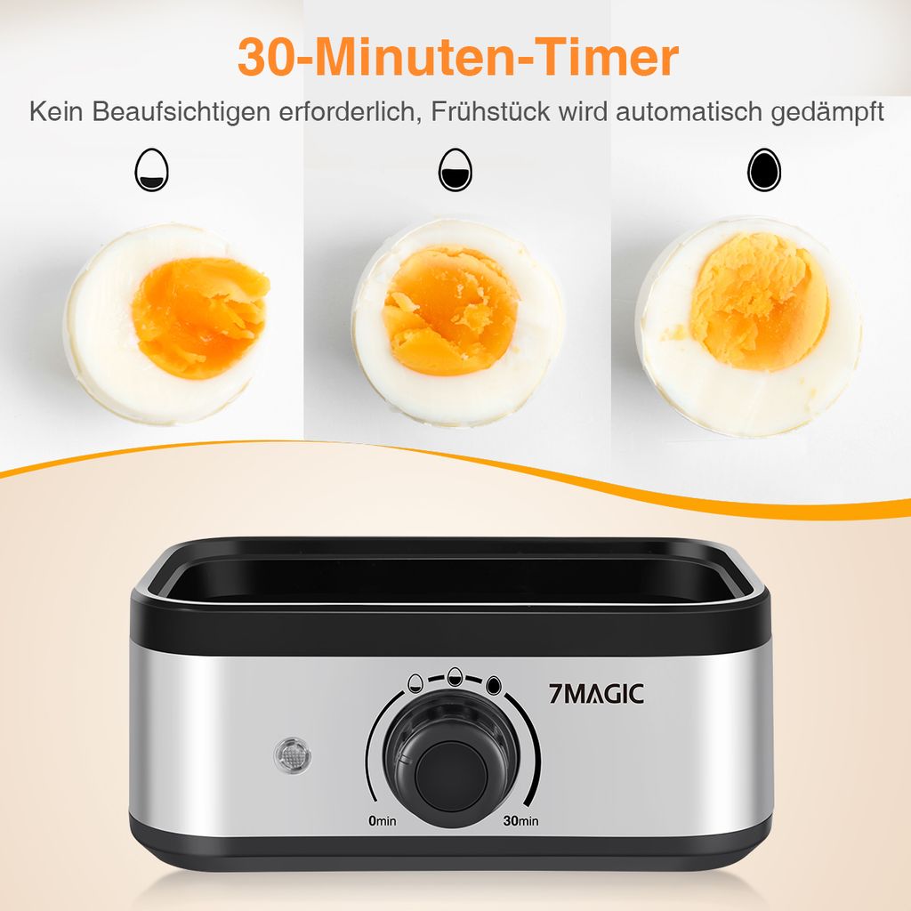 7MAGIC Eierkocher Edelstahl, Eierkocher für 1-6 Eier mit Produktbild 3
