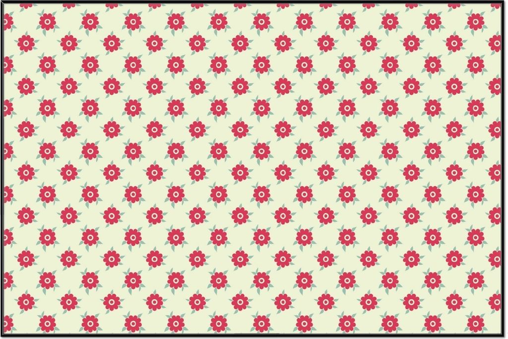 Wallario Wandbild Muster mit Blüten und Blättern, Größe: 61 Produktbild 