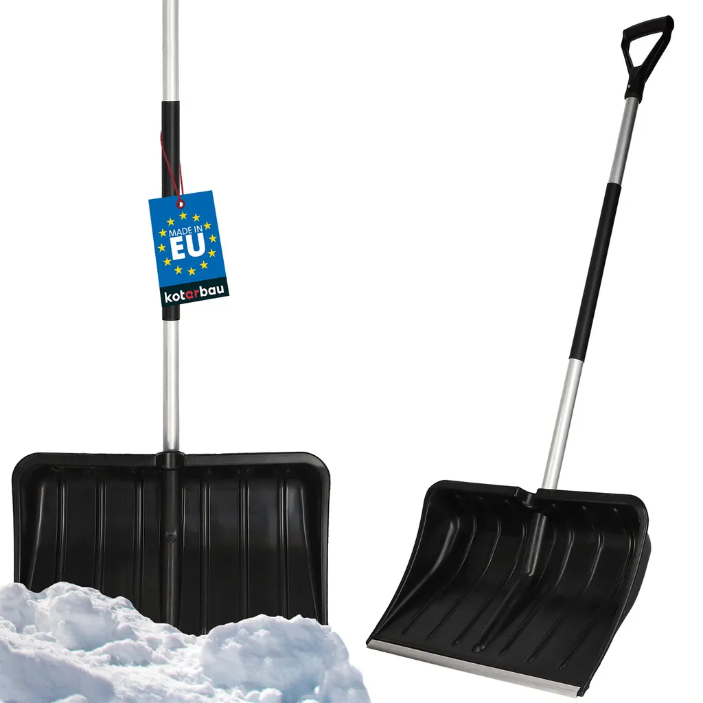 Pelle à neige pour garage et allée avec manche 136 cm et bordure anti-usure