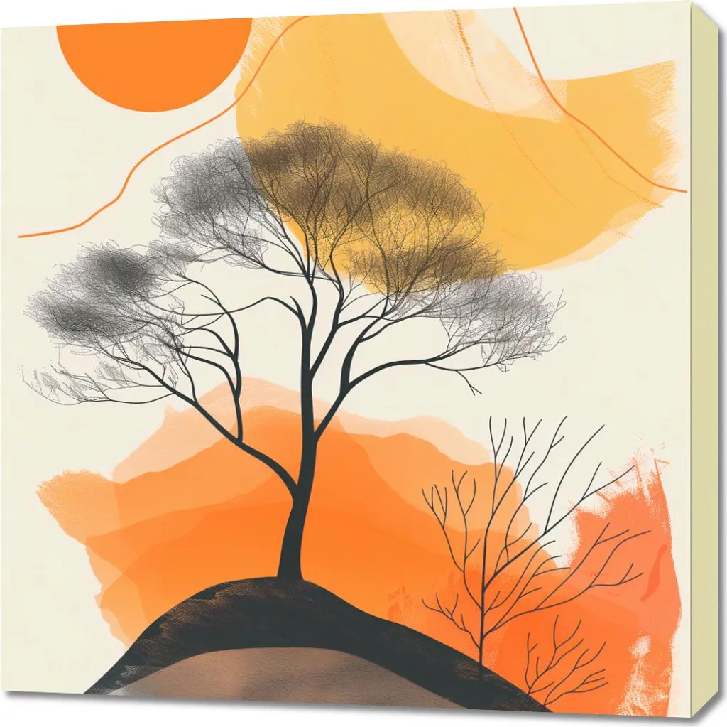 Quadro 70x70 cm Albero nello Spazio | Tela Moderna Arredo Casa