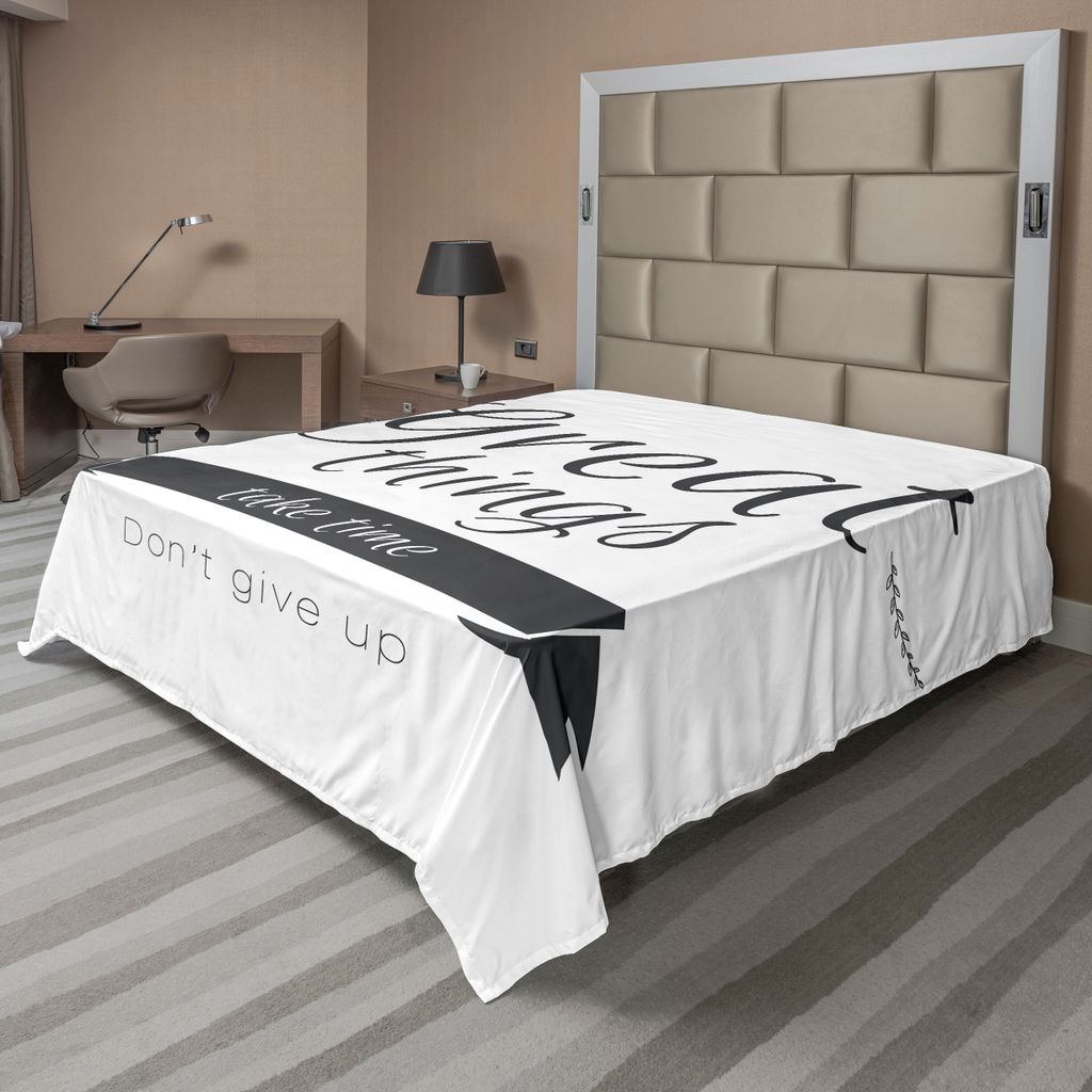 ABAKUHAUS Sprichwort Bettlaken, "Great Thing Take Time don't Give up" Gute dinge brauchen zeit gib niemals auf Druck, weiches bequemes oberes Bettl...