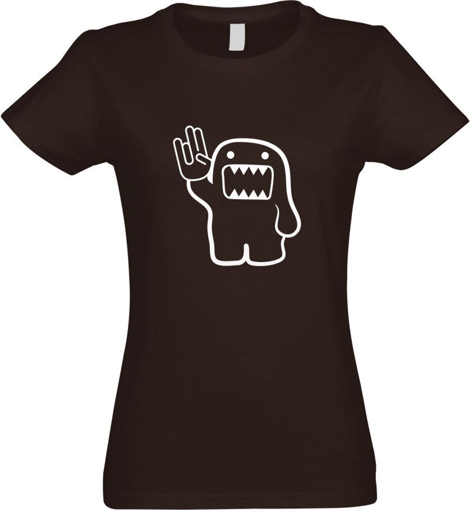 Kiwistar - T-Shirt tailliert - Damen - Chocolate - Domo Shocker - mit Motiv Bedruckt - Funshirt Design - Sport - Freizeit - Damen - L