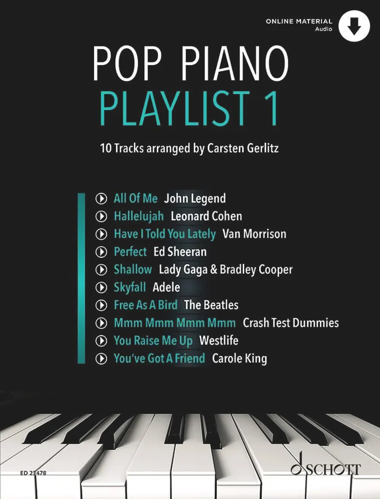 Livre de Musique Pop Piano Playlist 1 avec Arrangements de Variété
