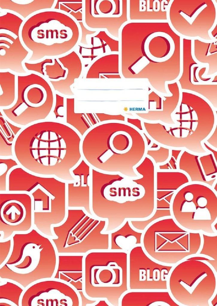 HERMA Heftschoner A4 Social Icons rot