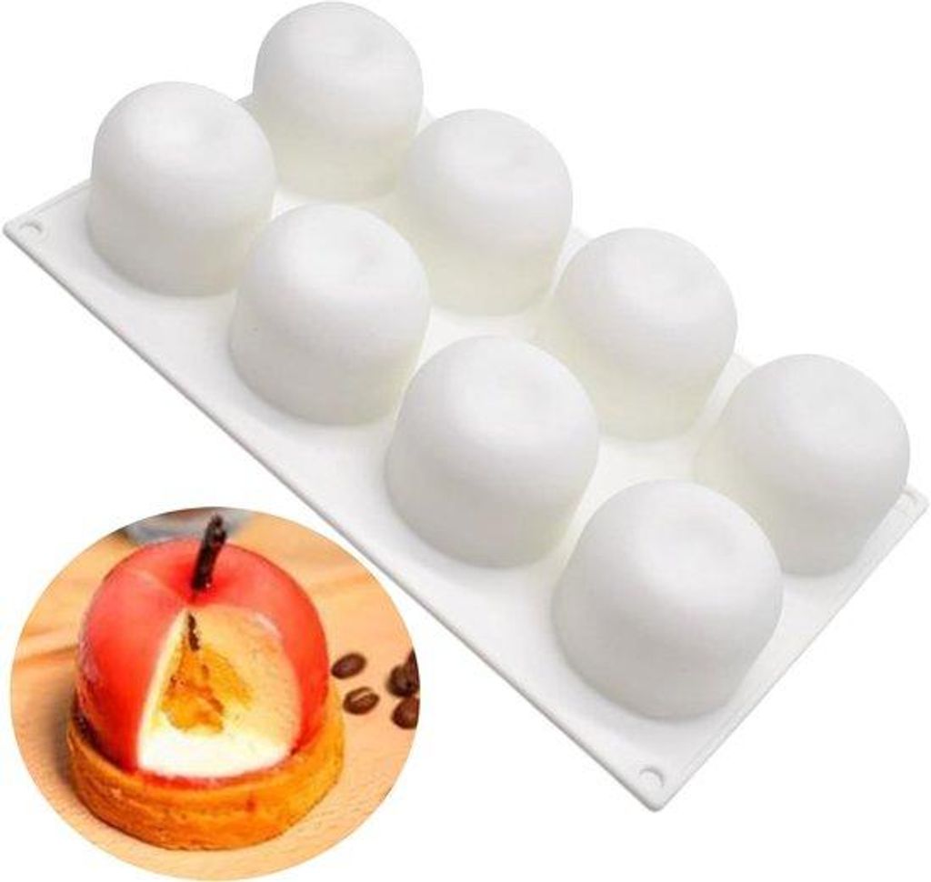 Silikonform für Geleekuchen, handgefertigte Apfelform, 3D-Form, weiß, für Chocoladekugeln, Kuchen, Geleekuchen, Pudding und Mousse.
