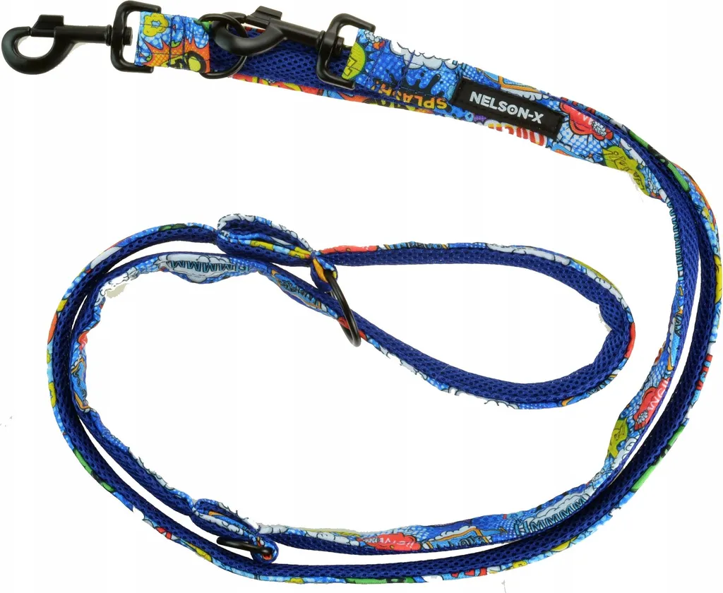 Offerta Nelson-X Guinzaglio Nero Floreale 2,5cm - Reversibile 2 Metri