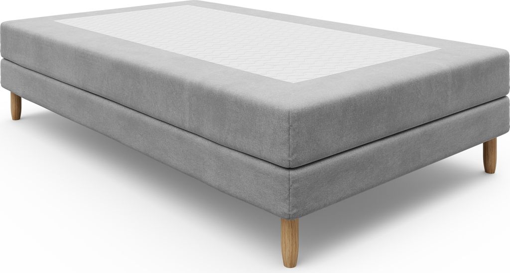Polsterbett HOT 1 hellgrau 120x200 cm Holzbeine mit Taschenmatratze