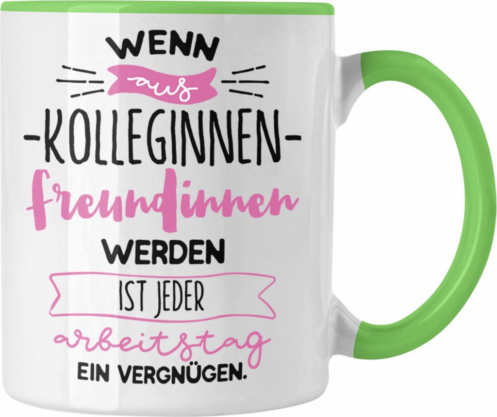Trendation - Kollegin Tasse Geschenk Freundinnen Arbeitskollegin Geschenkidee Abschied Beste Kollegin der Welt (Grün)