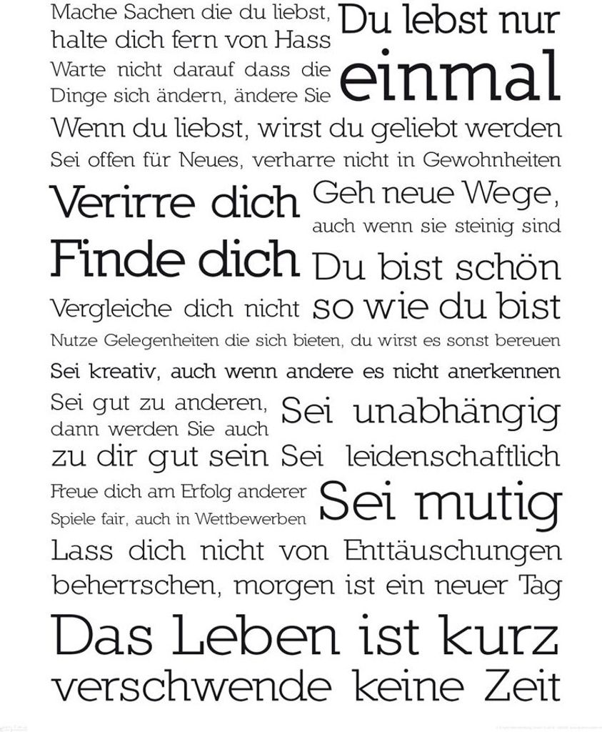 Motivational Mini-Poster Du lebst nur einmal