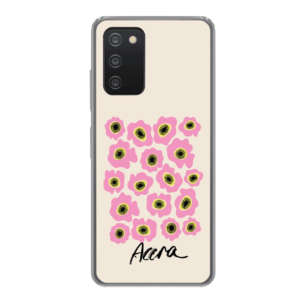 MuchoWow Handyhülle Schutzhülle Hülle für Samsung Galaxy A53 5G Blumen - Rosa - Ghana Silikon Softcase Handy Hülle - Schutzabdeckung
