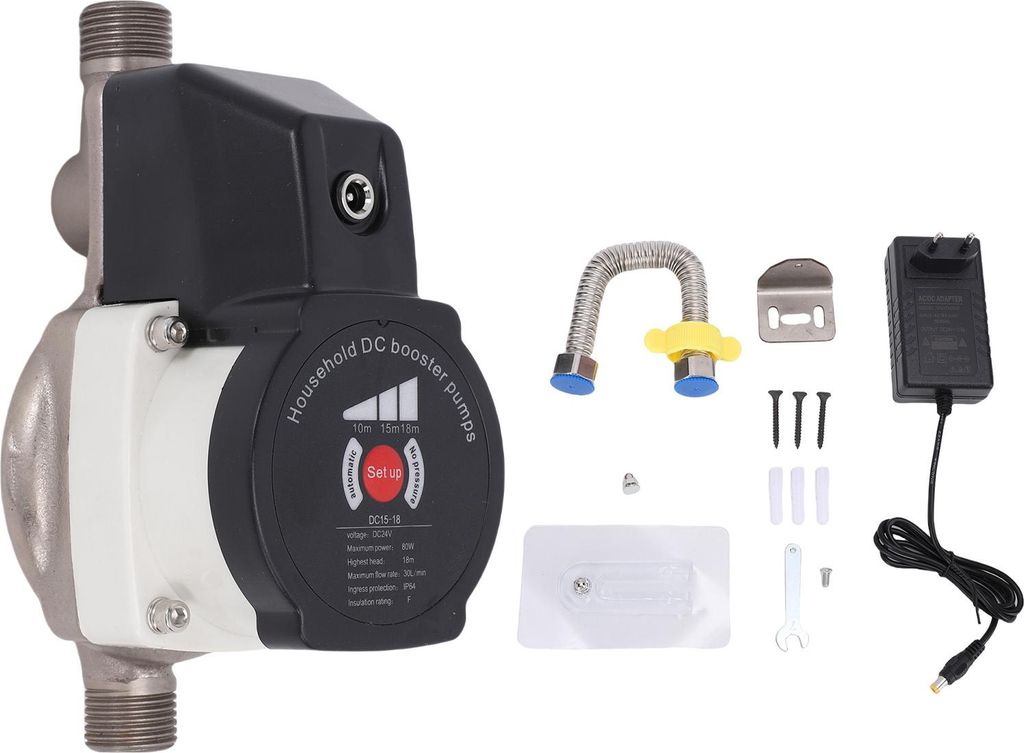 Intelligente Duschwasserdruckerhöhungspumpe, 475,5 GPH, 80 W, 36,2 PSI, energiesparend, für Zuhause, 1/2 Zoll NPT-Schnittstelle, manuell, automat...