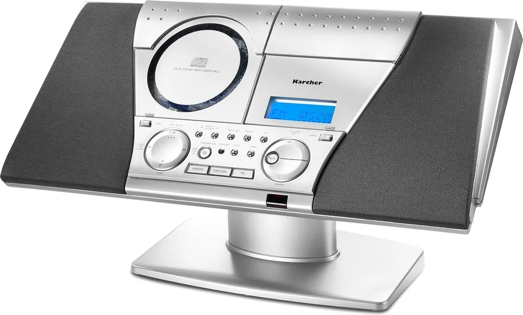 Radio réveil CD et Cassette MC 6550N Argent parfait pour table de chevet