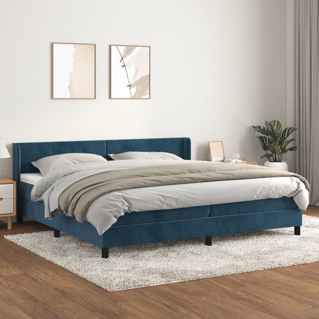 Maison Exclusive - Boxspringbett mit Matratze Dunkelblau 200x200 cm Samt