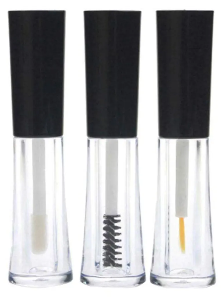Tubes mascara 2ml et gloss transparents avec pinceaux applicateurs