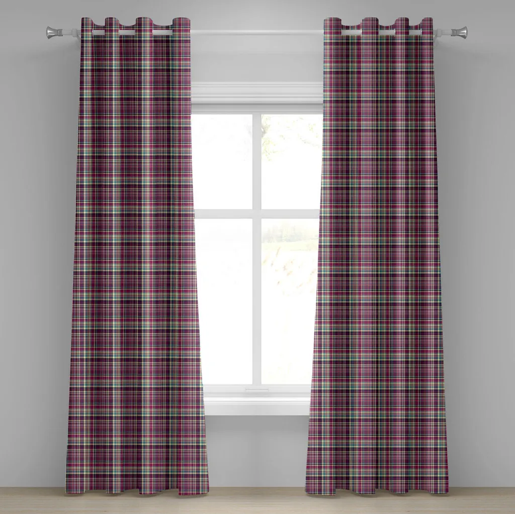 Tenda Vintage Tartan Viola ABAKUHAUS - Trattamento Finestre 280x225