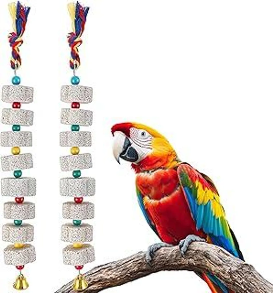 Offerta 2x Giocattolo per Uccelli Pietra Calcio Leviga Becco | Compra Ora - 1