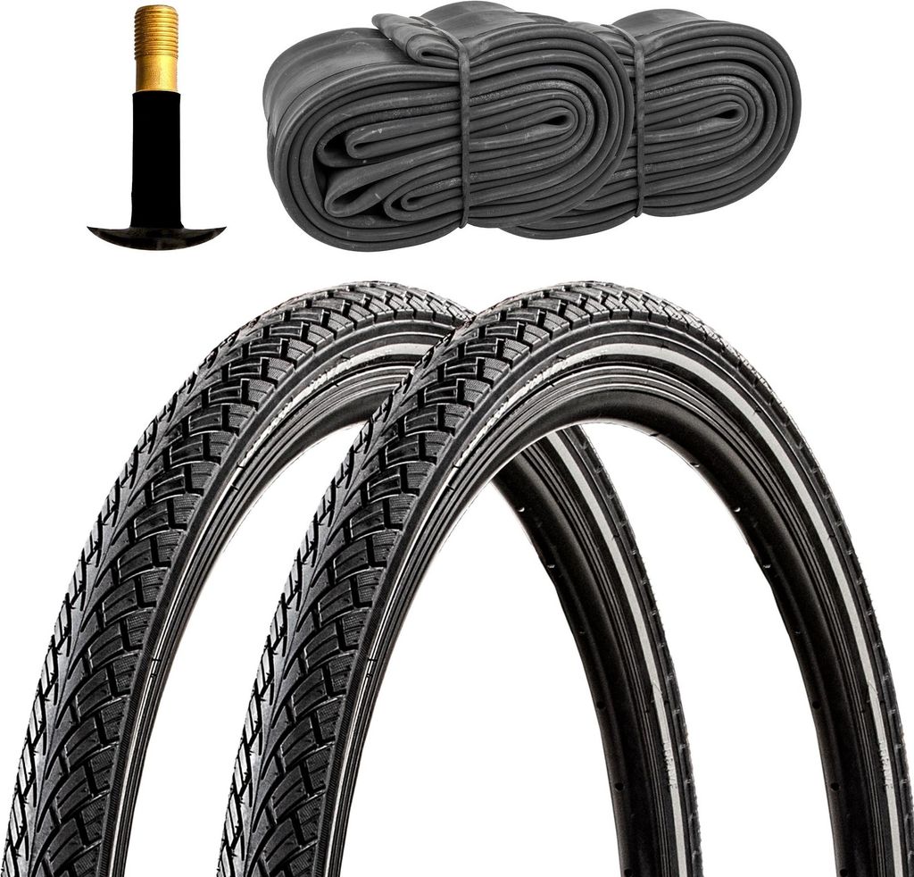 Zündapp Fahrradreifen Trekking City 2 Reifen 26 x 1,75" schwarz Reflex mit 2 Schläuchen AV