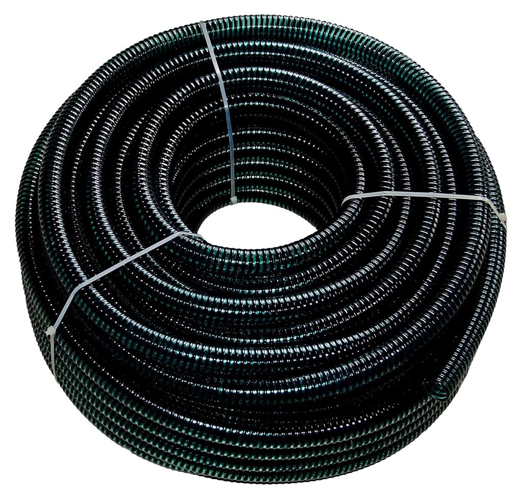 Teichschlauch 32 mm (1 1/4 Zoll) grün-schwarz – schwere Ausführung, knickfest und UV-beständig – flexibler druckfester Schlauch für Teichpu...