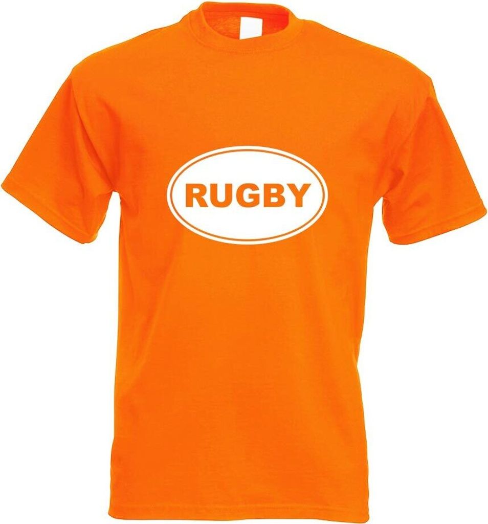 Kiwistar - T-Shirt - orange - Rugby Motiv Bedruckt Funshirt Design Print - mit Motiv Bedruckt - Funshirt Design - Sport - Freizeit - Herren - XL
