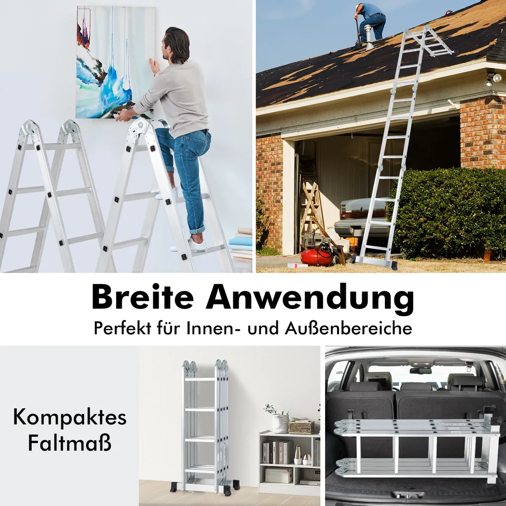 Échelle transformable 7 en 1 aluminium robuste 150kg longueur 3,7m
