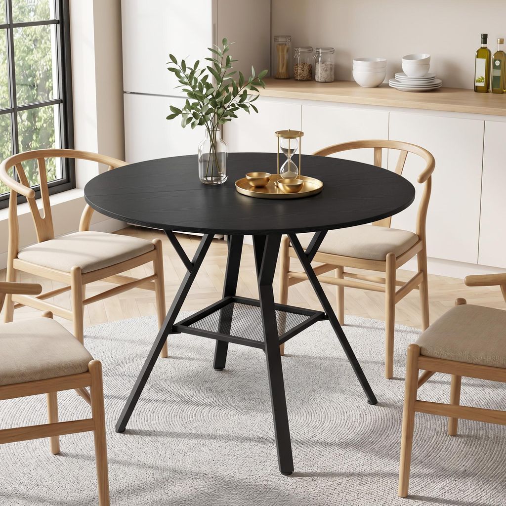 BEALIFE Table de salle à manger ronde 100 cm de diamètre | Image du produit 