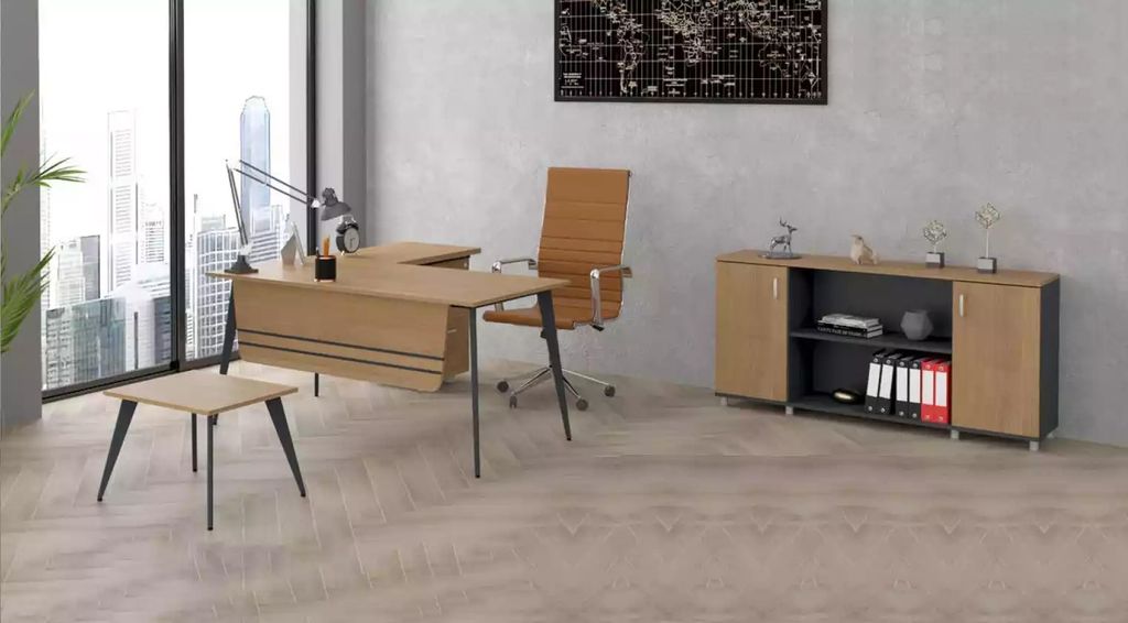 Büro Set Garnitur Eckschreibtisch Schrank Arbeitszimmer Komplett 3tlg.