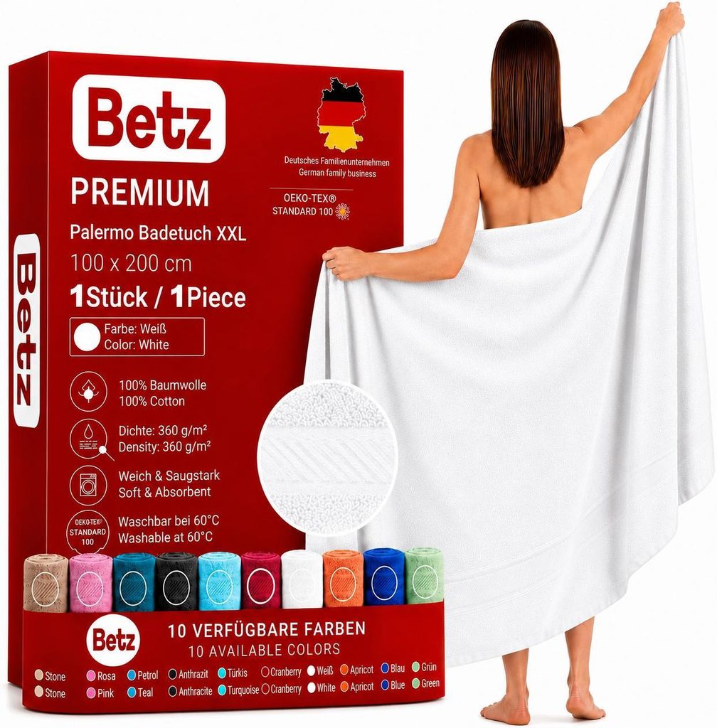 Betz Badetuch XXL 100x200 cm 100% Baumwolle – Weiches Produktbild 