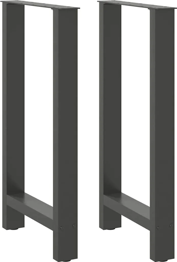 Gambe tavolo bar antracite 2 pezzi 40x(90-91) cm acciaio