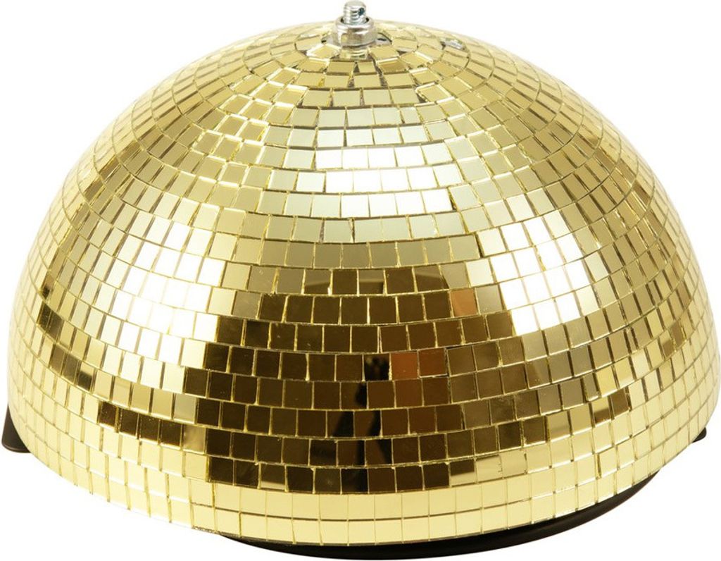 Spiegelkugel halb 30cm gold mit Motor - für Deckenmontage - Discokugel Echtglas