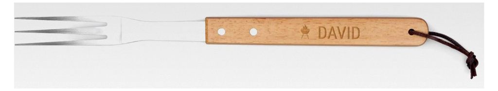 Grillgabel mit individueller Gravur - Fleischgabel aus Edelstahl mit Holzgriff