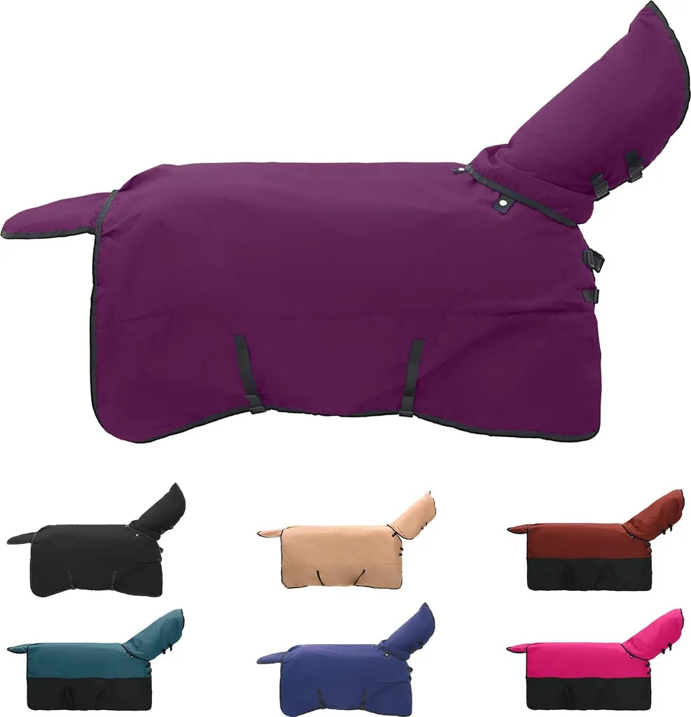 vidaXL Coperta per cavalli verde scuro e nero 75 cm poliestere