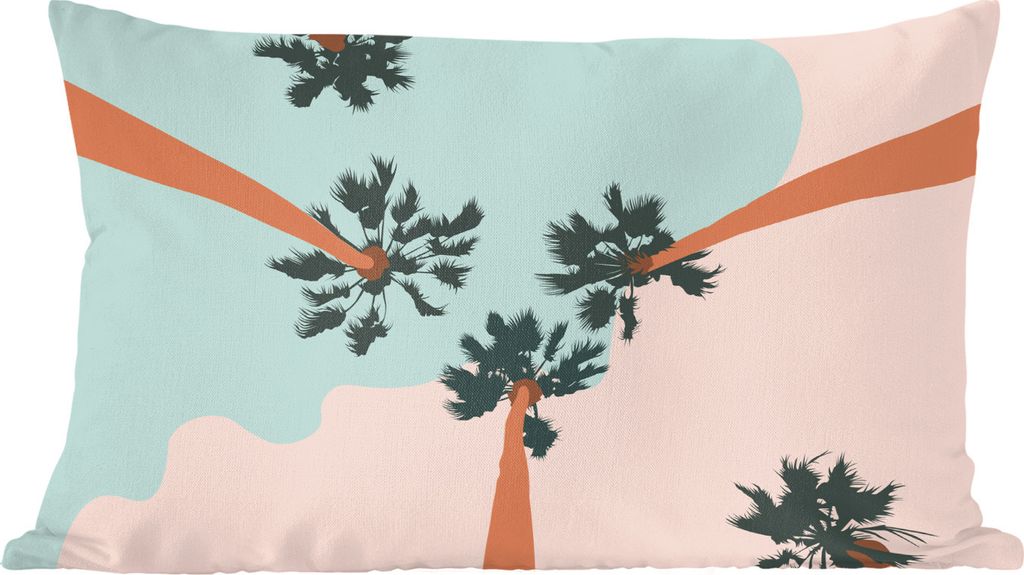 MuchoWow Zierkissen Sofakissen Wohnzimmer Dekokissen 50x30 cm Sommer - Palmen - Abstrakt - Wohnzimmerdekoration - Polster mit Photo