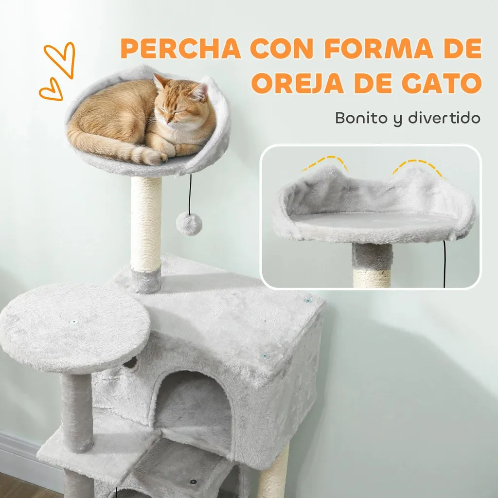 Arbre à chat stable 140 cm gris clair : fini les meubles griffés ! - 4