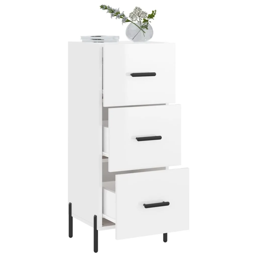 Credenza vidaXL Bianca Lucida | Mobile Multiuso 34x34x90 cm Legno - 5