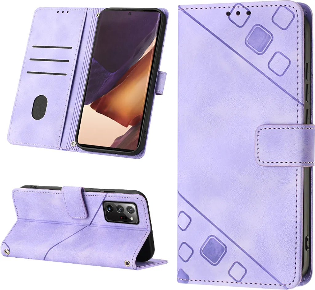 Custodia Viola Note 20 Ultra Goffrata | Accessorio Moda Leather Wallet