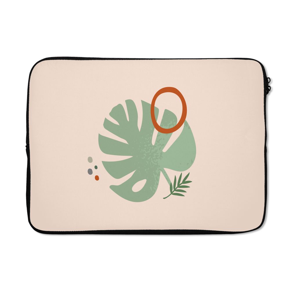 MuchoWow Laptop Hülle 13 Zoll Monstera - Pflanzen - Sommer - Pastell Laptoptasche - Laptophülle - Sleeve - Rundumschutz