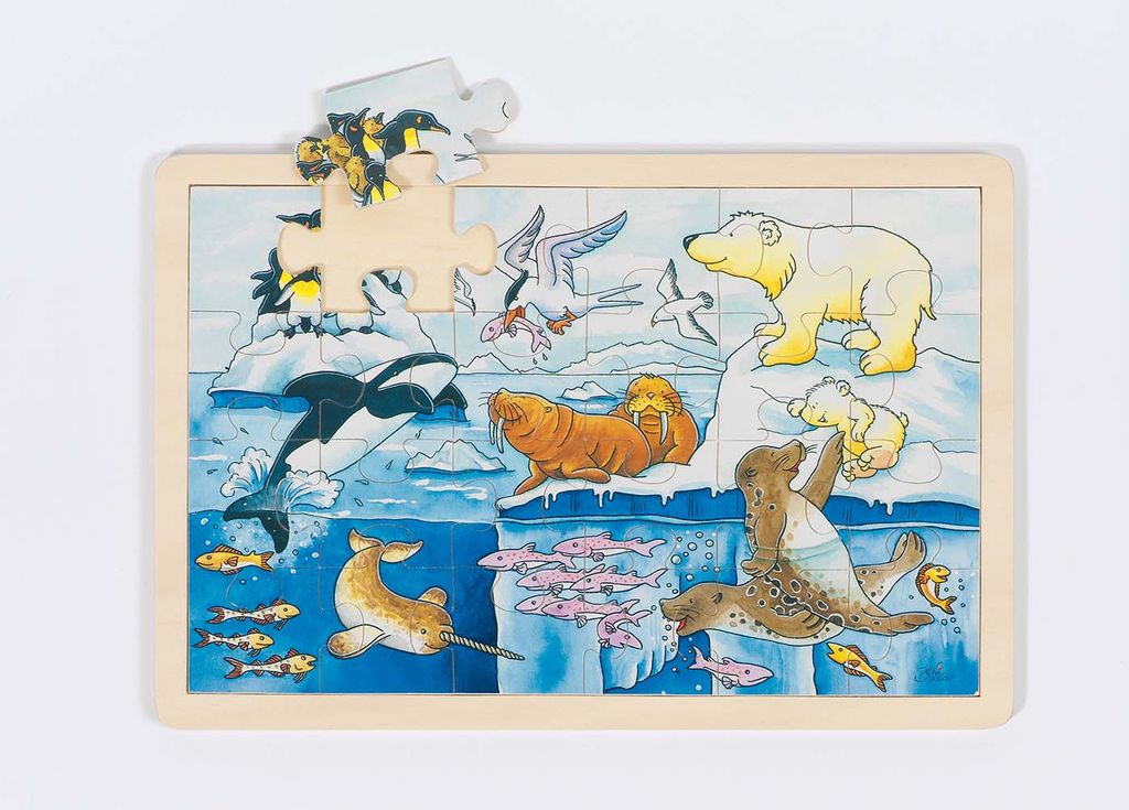 goki 57889 Animali polari, puzzle, colorato (1 pezzo) Immagine del prodotto 